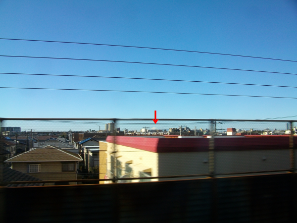 電車の中から富士山